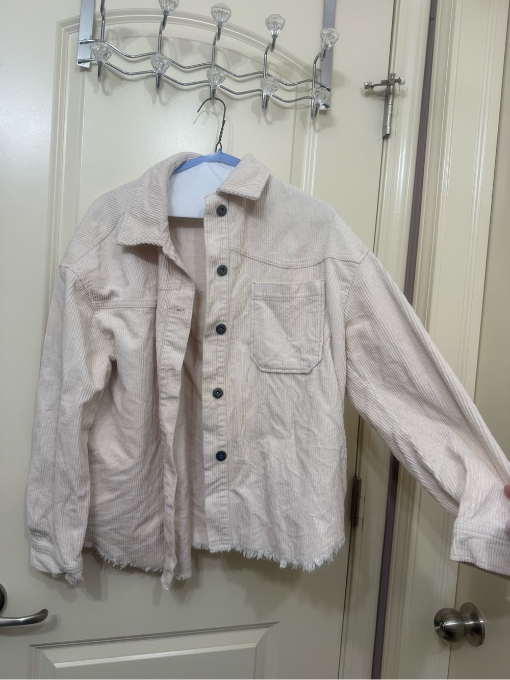 ZARA Oversized Cream Corduroy Button-Up Shacket